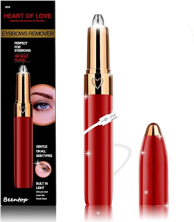 Eyebrow Hair Remover, Beentop USB Rechargeable Painless