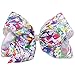 OAOLEER 4th of July American Flag Hair Bow Clips, Blue White Red Grosgrain Ribbon Alligator Bow, Kids Girls Women Hair Accessories For Party Supplies (4pcs 8inch)