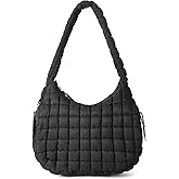 AUACDIY Puffer Tote Bag Quilted Tote Bag for Women Large Puffy Purse Lightweight Padding Cotton Crossbody Carryall Bag