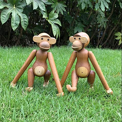 Alikeke 2 Pack Nordic Puppet Denmark Puppet Solid Wood Creative (1 Pair, Yellow and White)