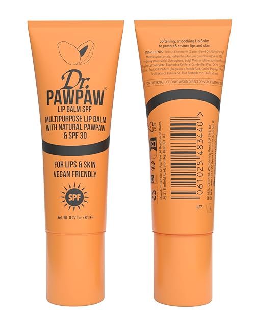 Dr.PAWPAW Multipurpose Lip Balm with SPF 30 – Natural Pawpaw, Vegan Friendly, Hydrating and Nourishing Balm for Lips & Skin, 8ml