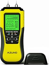 AZUNO Wood Moisture Meter 8 Modes Digital Damp Tester Backlit LCD 3 Color