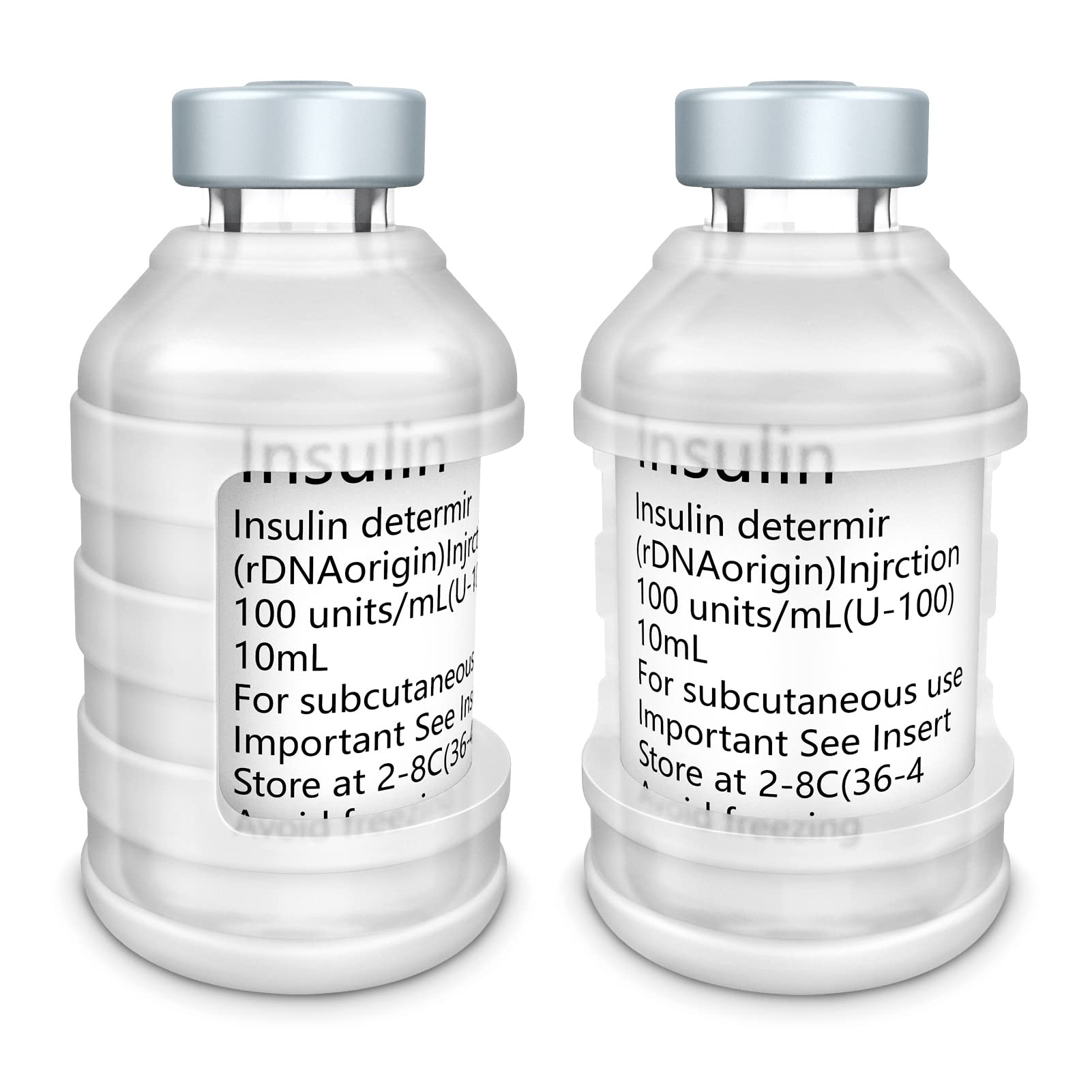 Insulin Via Bottle Protector Case for Diabetic, Insulin Vial Holder Silicone Protective Sleeve to Protect Your Insulin Vial from Breaking, for Most 10ML Insulin Vials, 2-Pack (Short-Clear)