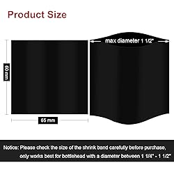 Black Shrink Bands,65x60 mm 200 Pieces Black