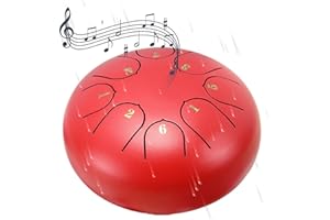 GENERIC Rain Drum for Outside Garden,Chakra Drum for Rain Outdoor, Drum Rain Chime Waterproof,Rain Drum for Garden Instrument, chakra Drum 6 Inches 8 Notes, Chakra Rain Drum Outdoor (Red)