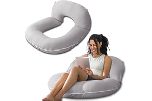 INSEN Reading Pillow, Back Pillow for Sitting in Bed for Reading, Nurse & Relax, Reading Pillow for Adults, Moms & Kids, Sit Up Pillow for Bed