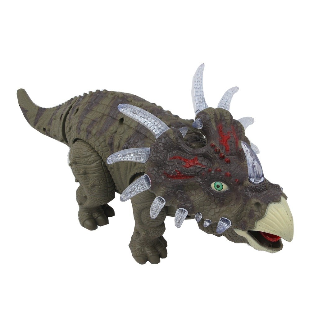 YIER® Electronic Toys Green Walking Triceratops Dinosaur