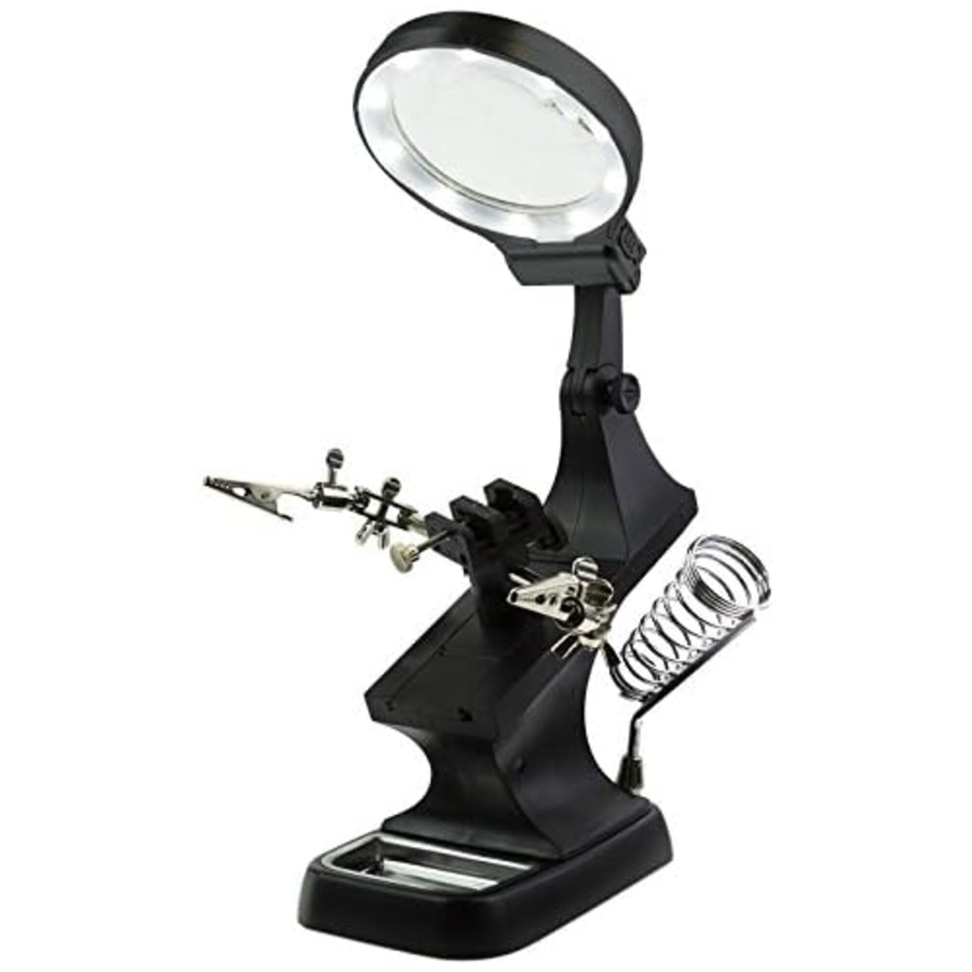 Modelcraft PCL2400 Adjustable Work Holder with Alligator Clips and Mini Vice, Black