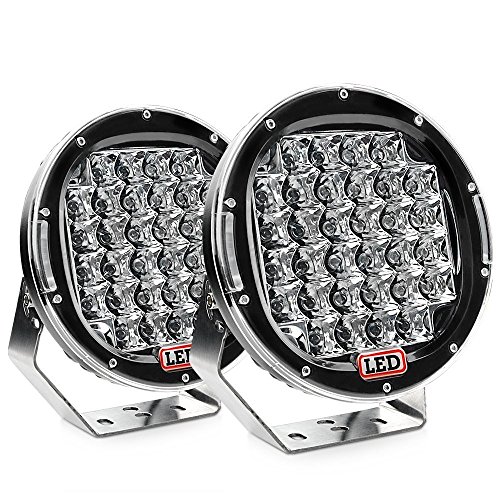 Nilight 2pcs 96w 9 inch black spot round led work light…