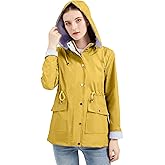 IFFEI Women's Rain Jacket Lightweight Waterproof Rain Coat Outdoor Hooded Windbreaker with Pockets