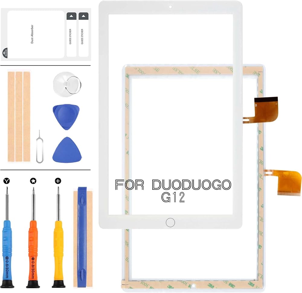 LADYSON Touch Screen Digitizer for DUODUOGO G12 G10 10.1" Tablet PC Glass White