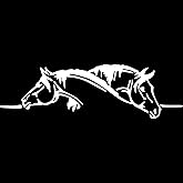 Horse Head Decal PET Sticker for Car Truck SUV Trailer Motorcycle Laptop and Window – Die Cut, White Self-Adhesive, Waterproof Automotive Graphic with Arabian Mustang Silhouette Design
