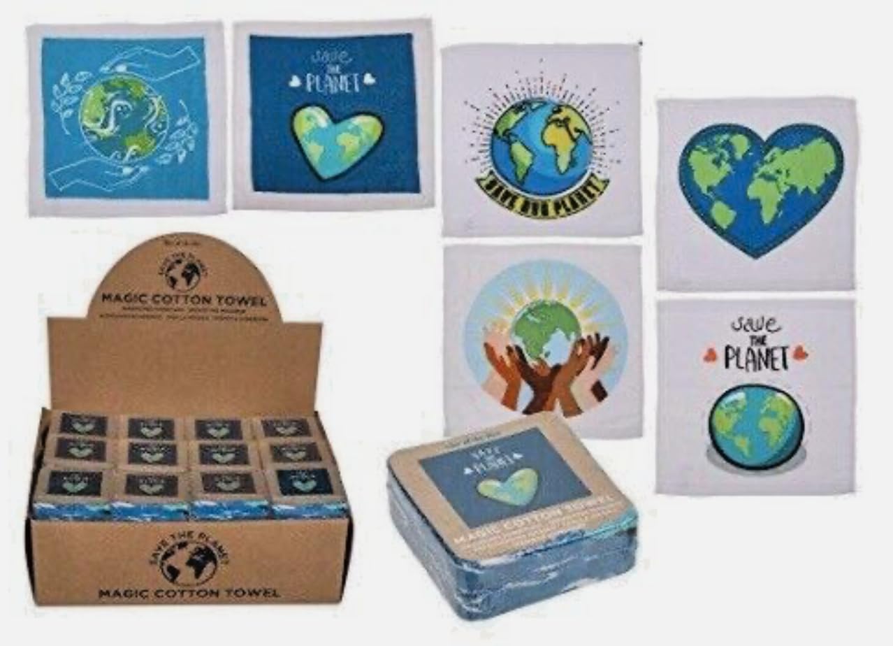 TDHS Save The Planet Magic Flannel Kids Bath Eco Gift Face Cloth Travel Wash expanding x 1 Towel