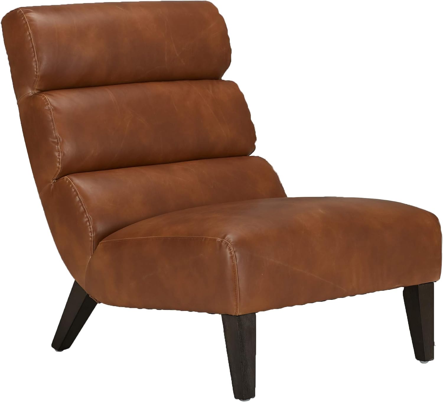 Amazon Com Chita Modern Leather Accent Chair Brown Kitchen Dining