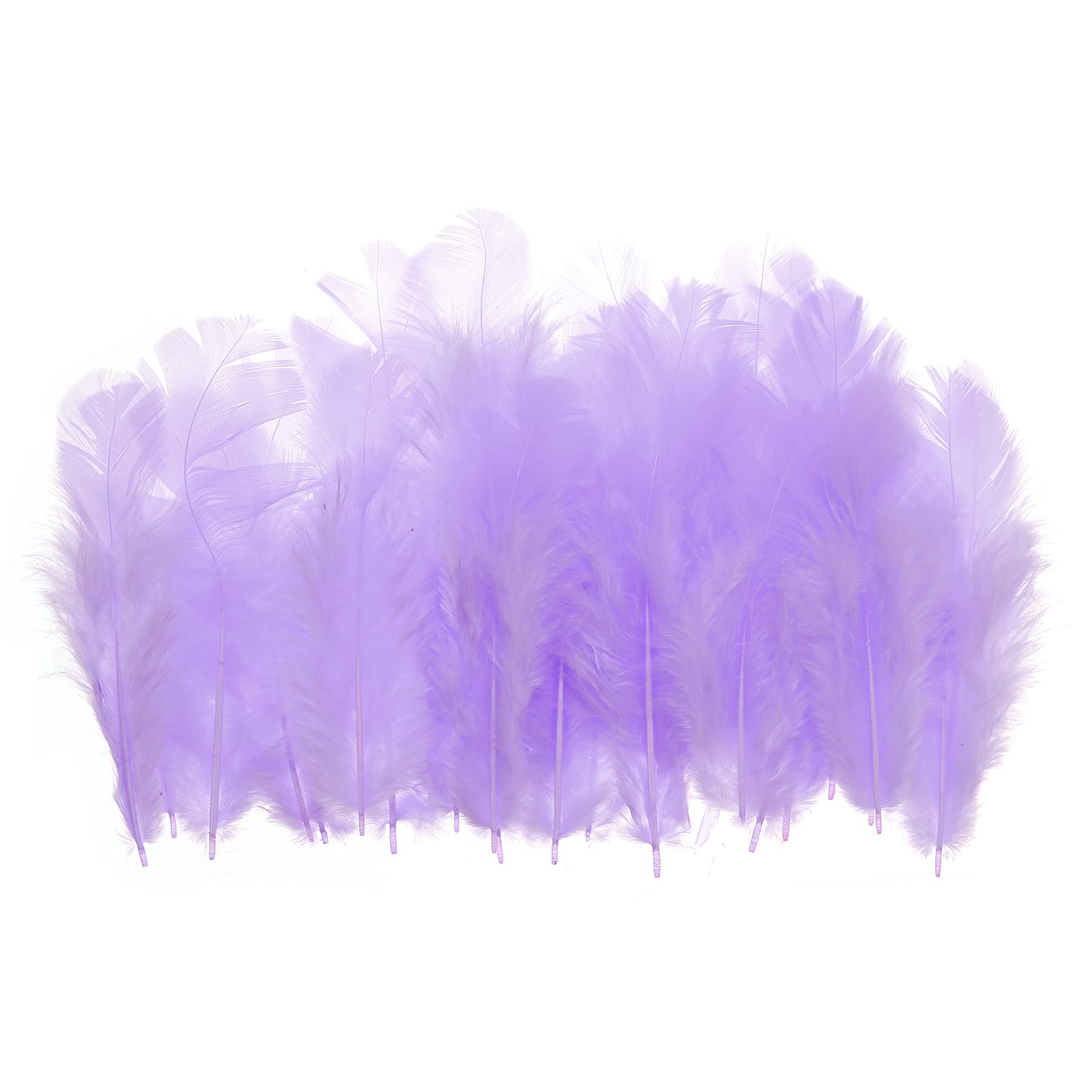 PATIKIL 1.5-3 Inch Saddle Hackle Rooster Feather, 300 Pcs Bulk Natural Feathers Fluffy Craft Feathers for Dream Catcher Earrings Pendant, Light Purple
