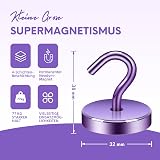 Neosmuk Extra Strong Magnetic Hook 47 kg Purple Neodymium Steel view 6