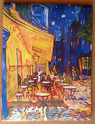 Needlepoint Kit "Van Gogh Cafe Terrace at Night" 19.3"x15" 49x38cm. printed canvas cod K60