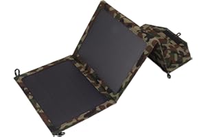 Foldable Solar Panel, 12V 30W Outdoor Folding Solar Panel with Dual USB Camouflage Design for Camping Hiking Battery Charging