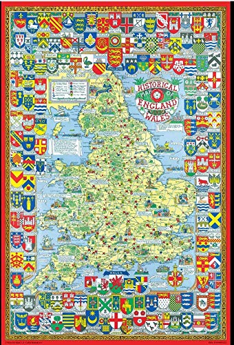 Historical Map Of England & Wales 1000 Piece Jigsaw Puzzle 690mm x 480mm (jg)
