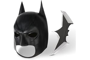 HugOutdoor Halloween Cosplay Cool Man Mask & Foam Dart Superhero Black Latex Full Head Masks Party Costume Accessories for Adults and Teenagers