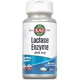KAL Lactase Enzyme 250 mg, Healthy Digestion Support for Lactose Intolerance, Liquid-Filled ActivGels Made Without Soy, 250 FCC Units, 30 Servings, 60 SoftGels