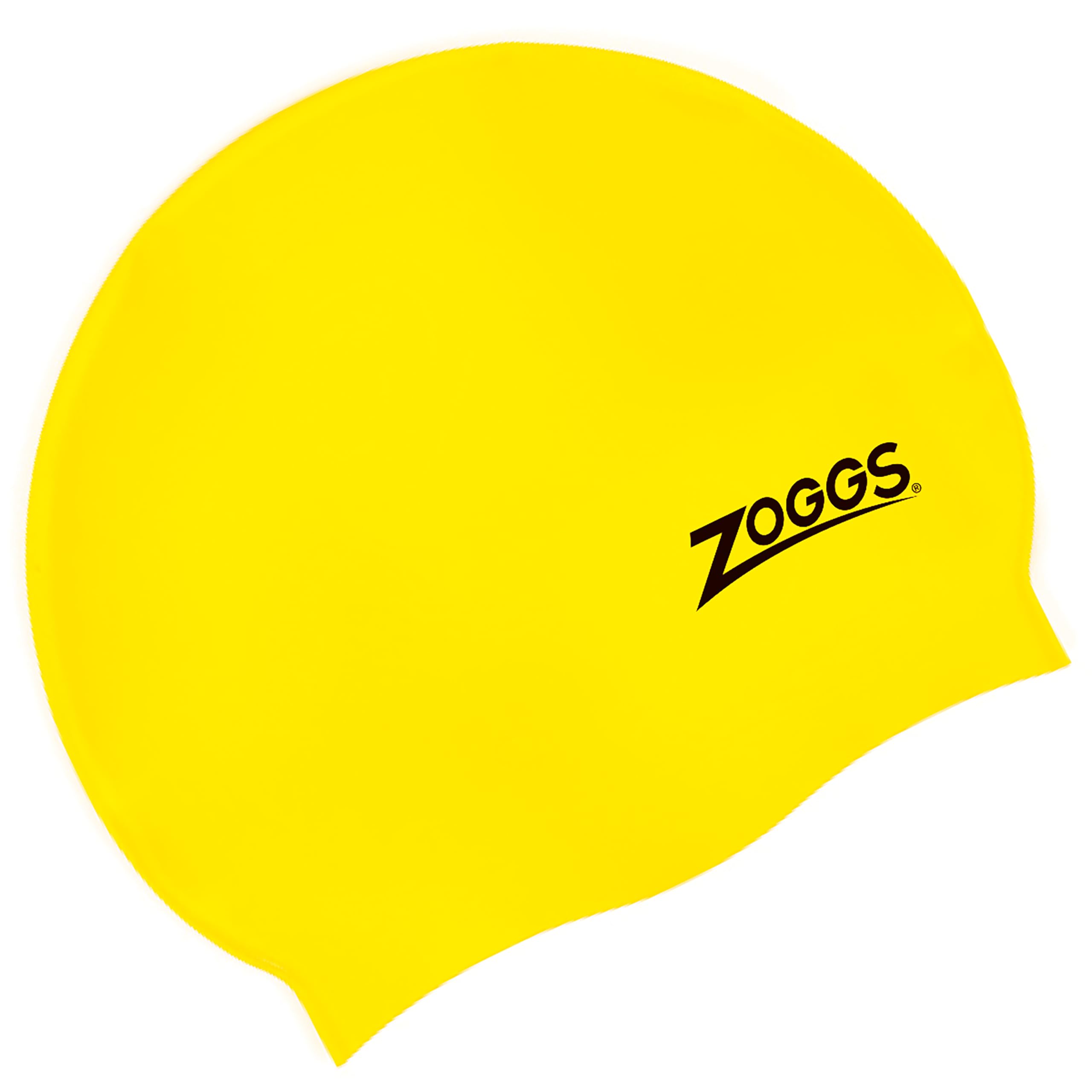 Zoggs Unisex Silicone Swimming Cap with Embossed Non-Slip Inner Surface, Yellow, Adult