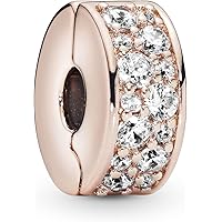 Double Lined Pave Clip Charm ×2個 セット Amazon.com: Pandora Double Lined Pavé Clip Charm