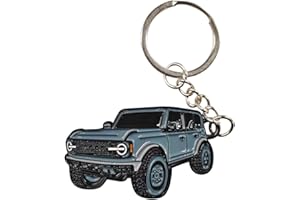LAINLOY Bronco Car Keychain, Car Fob Cover Cool Mods Accessories, 4-Door Auto Key Fob Holder Compatible with Bronco 2021 2022 2023 (Gray)