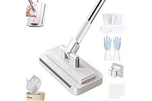 Hands-Free Multi-Purpose Flat Mop– Lazy Cleaning & Face Towel, Convenient Cloth Changing Mini Mop, 360°Swivel Mini Disposable