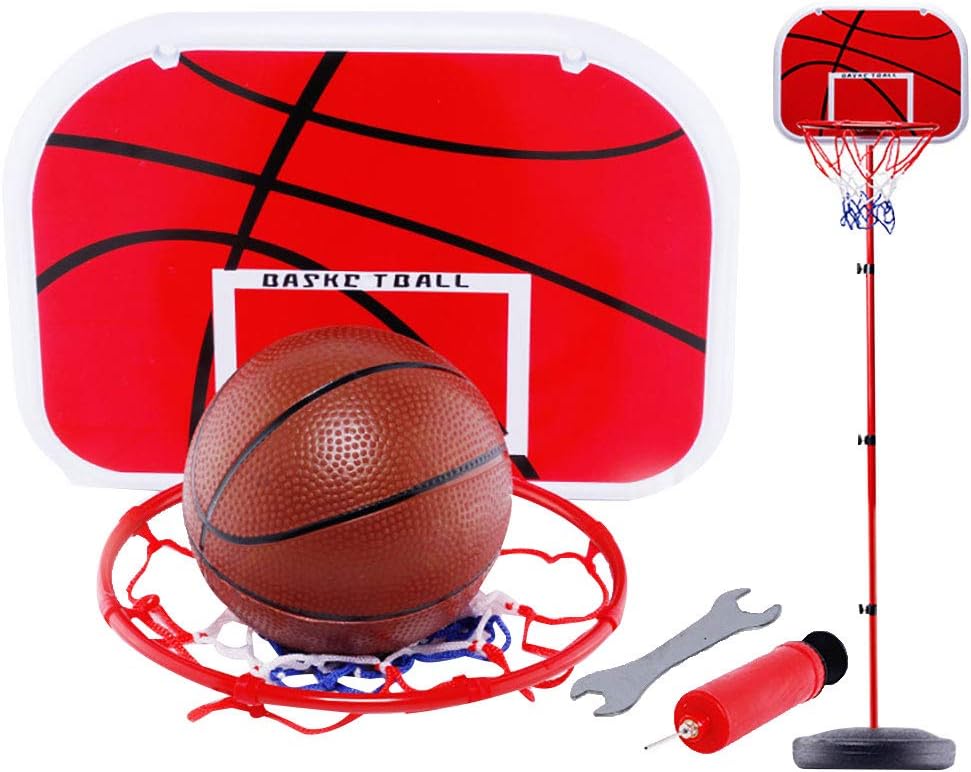 HaHawaii Kids Portable Adjustable Height Adjustable Basketball Hoop Stand, Children Sport Training Game Toy Set, Indoor/Outdoor Mini Basketball Game for Kids,Kids Toy 1 Set