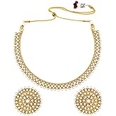 Aheli Bollywood Fashion Faux Stone Wedding Necklace Big Earrings Indian Fashion Jewelry Set Gift for Women