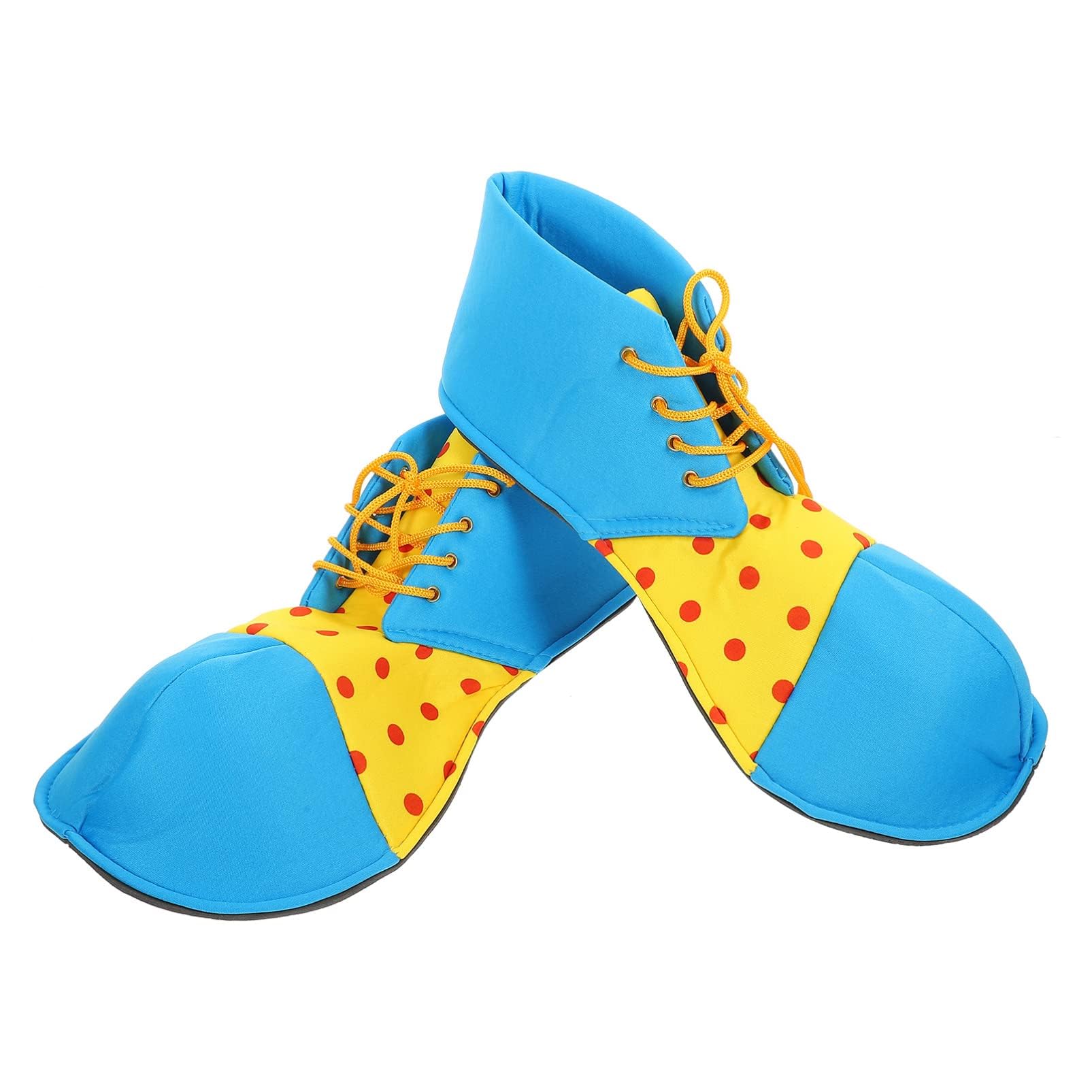 Clown Shoes Adult Men Women Funny Costume Accessories Round Head Shoes Prom Props Halloween (Blue+Yellow)