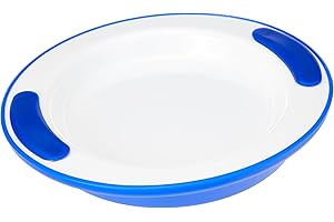 NRS Healthcare Blue/White Soft Grip Keep Warm Thermo Plate