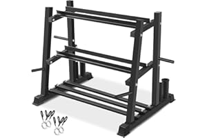 Dumbbell Rack, Bongkim Dumbbell Set with Rack Stand, Dumbbells Weights Rack for Home Gym, Weight Rack for Dumbbells, Kettlebells, and Weight Plates 1100LBS