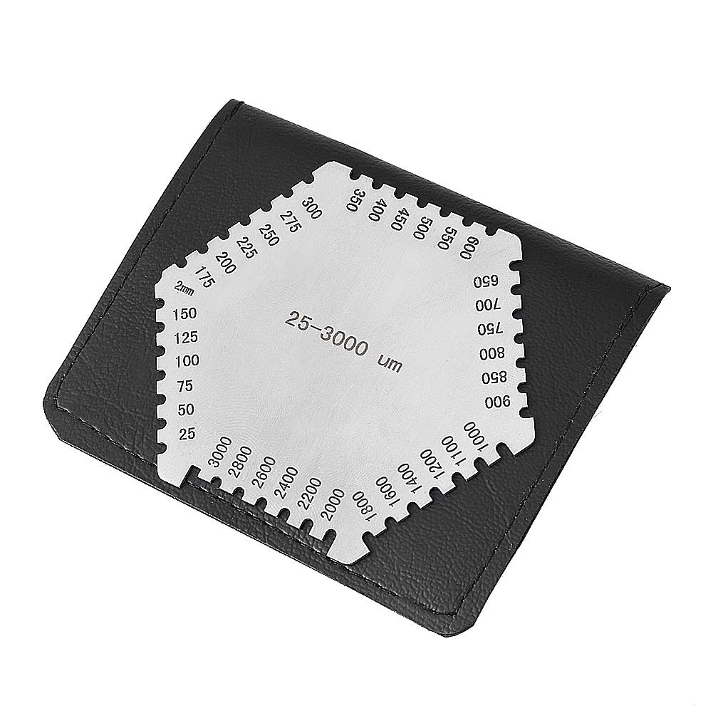 Wet Film Comb, 25-3000um Stainless Steel Wet Film Gauge High Precision Hexagonal Wet Film Thickness Gauges for Paint Vanish Thickness Measurement