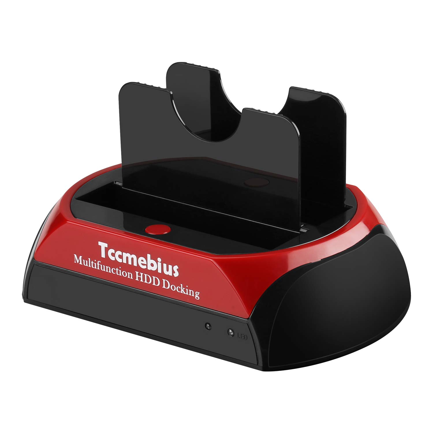 Tccmebius USB 2.0 Hard Drive Docking Station, TCC-S867-UK USB 2.0 to 2.5 3.5 Inch SATA IDE Dual Slots Reader External Enclosure, for 2.5" 3.5" IDE SATA I/II/III HDD SSD