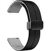 LYSMVIVI Magnetic Watch Band 22mm 20mm 19mm 18mm 16mm With Quick Release Soft Silicone Sport Watch Band for Men Women, Magnetic Silicone Replacement Strap