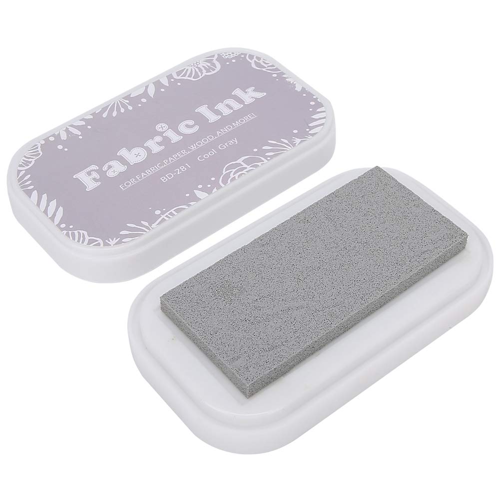 Ink Pads for Stamping, Fabric Ink Pads for Stamping Clothing Permanent, Restore Style Sponge Colored Ink Pad DIY Accessories for Rubber Stamp Paper Cloth (BD-281 Cool Gray)
