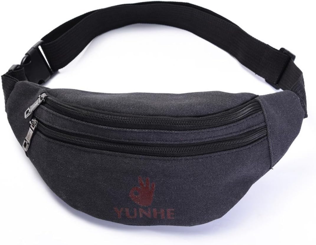 Money Belt for Men Women Made of Canvas Biodegradable Eco-Friendly (Black)