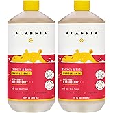 Alaffia Babies and Kids Bubble Bath, Gentle Baby Essentials for Delicate Skin, Cleansing & Calming Bubbles, Plant Based Formula, Vegan, Coconut Strawberry (2 Pack - 32 Fl Oz Ea)