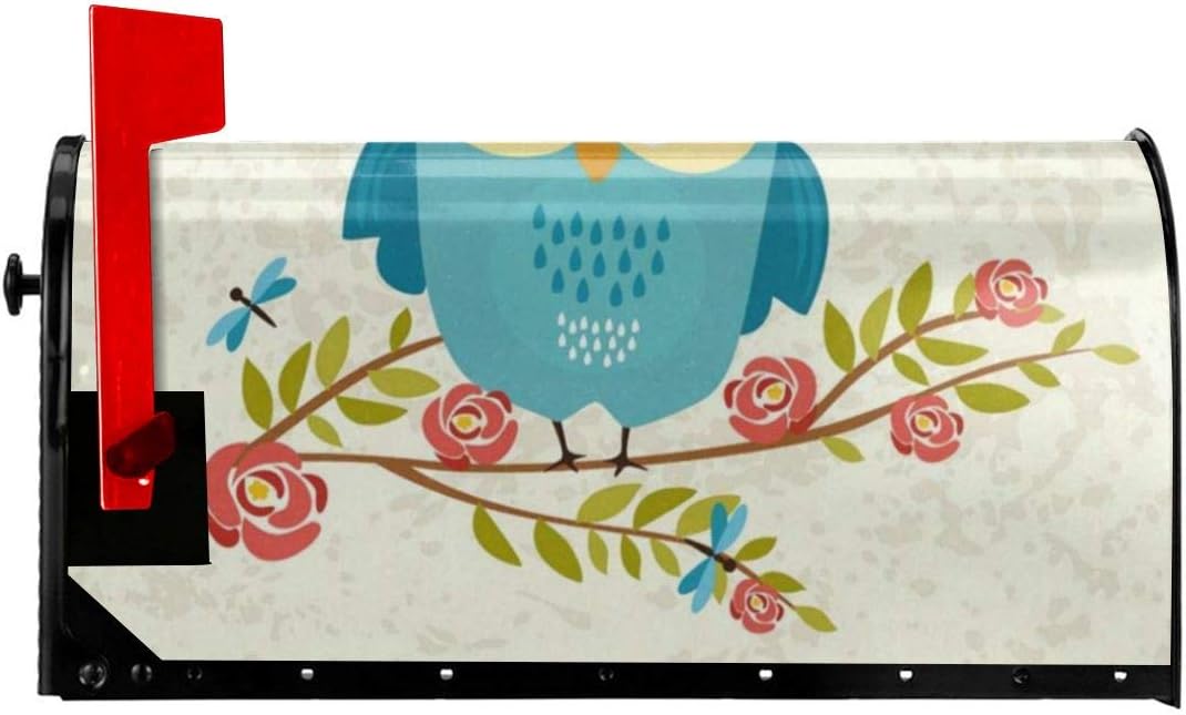YQINING Mailbox Covers Funny Hello Spring Owl