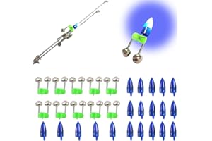 JZTang Fishing Bells with Lights 20 Pcs LED Night Fishing Lights 10 Pcs Fishing Rod Bait Alarm Bell Night Fishing Accessories Bait Alarm Bell Rod Clip Tip for Fishing