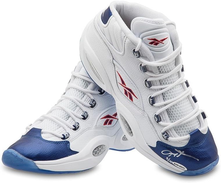 ALLEN IVERSON Autographed Reebok Question Mid Shoes With Blue Toe UDA LE 30