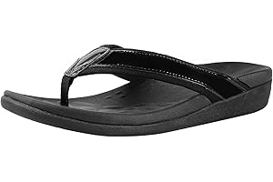 MEGNYA Womens Orthotic Flip Flops, Plantar Fasciitis Sandals for Flat Feet with Arch Support Thong Style Flip Flops, Comfortable Walking Sandals for Beach, Vacation