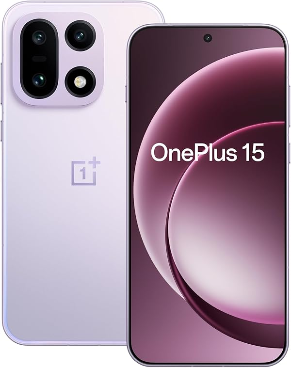 OnePlus 15 Smartphone mit Tri-Chip-AI, Snapdragon 8 Elite Gen5, 6,78" 165Hz Display, 7300 mAh Akku, Dreifach-50MP-kamera, 16GB RAM+512GB Speicher, Ultra Violet – 3 Jahre erweiterte Garantie