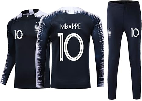 Hclkstore Garçon Ensemble De T Shirt Et Short Maillot De Football France 2 étoiles Soccer Jersey Manche Courte Pour Enfant Vêtements De Football Pour