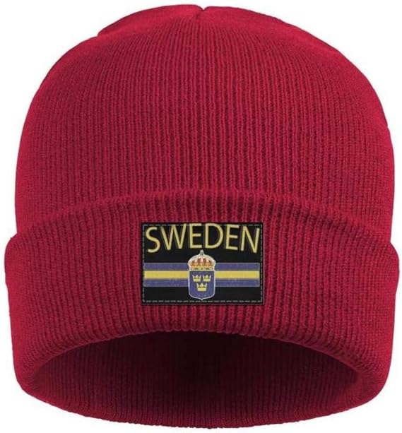 Beanie Hat for Men Women's SwedenFlagandCountryCrest