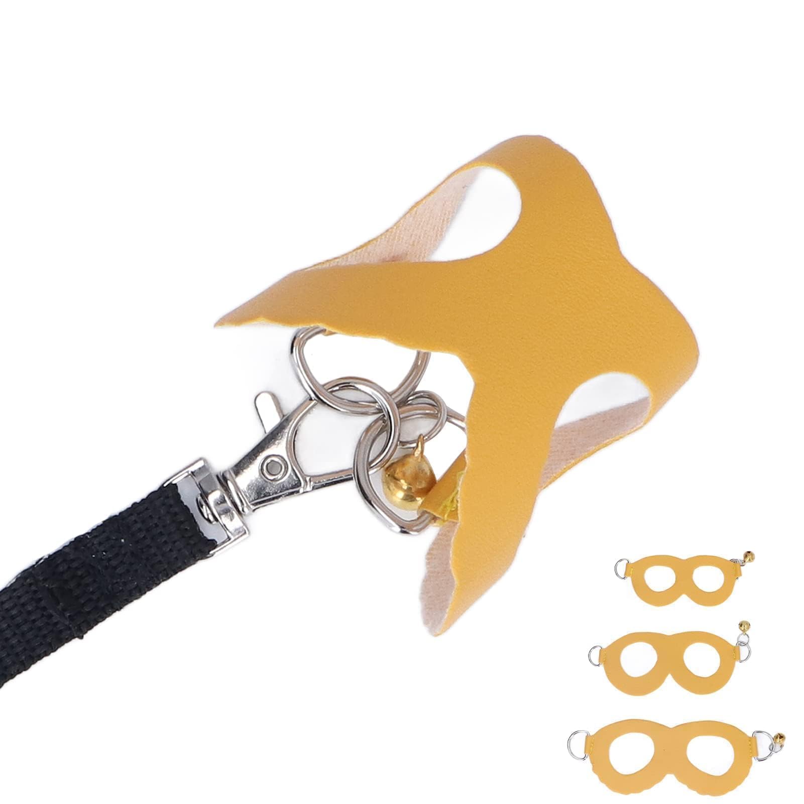 BAOFUYA Small Animal Harness and Leash Set for Hamster Guinea Pig, No Pull Adjustable Vest with Bell, Soft Faux Leather & Nylon Walking Outdoor Pet Supplies, Yellow