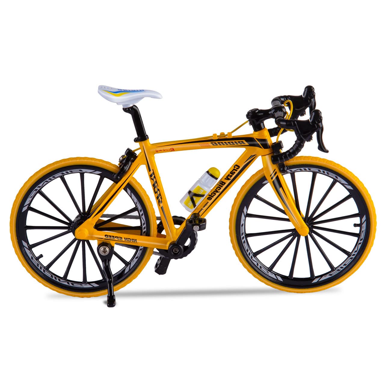 Photo 1 of 1:10 Scale Die-Cast Alloy Mini Mountain Bike Bicycle Model Toy Desktop Decoration Crafts for Cycling Lovers Bike Racers Athletes Children Boys and Girls (Yellow)
