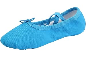 missfiona Women Canvas Ballet Slippers Dance Shoes Adult Practice Yoga Flat Belly Shoes